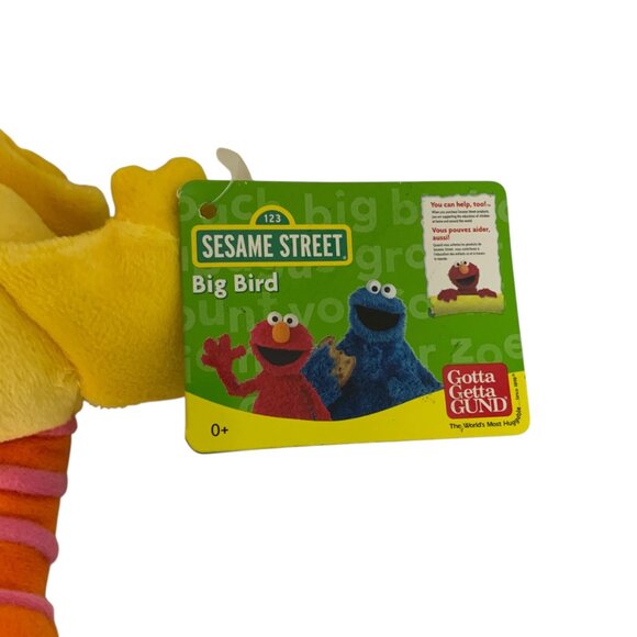 Gund Sesame Street Big Bird Bean Bag Plush Toy 2009 Yellow Soft 7 inch - Picture 3 of 4